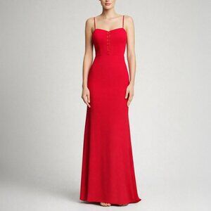 JARLO London Red Mermaid Trumpet Formal Maxi Gown Size US 6